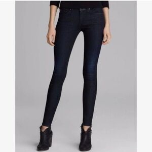 Rag & Bone Olive Harrow Dark Indigo Blue Skinny Jeans Size 26